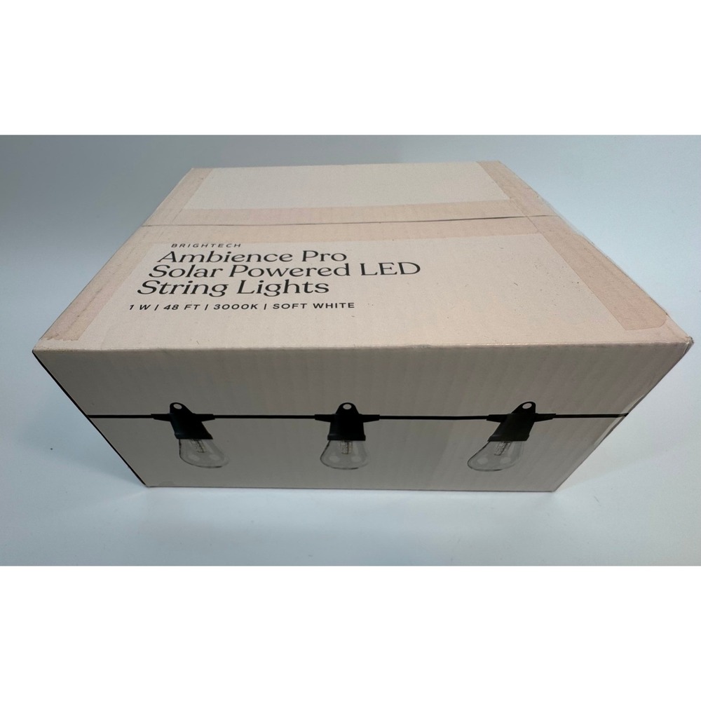 Brightech Ambience Pro Solar Power LED String Lights 48ft Soft White NIB